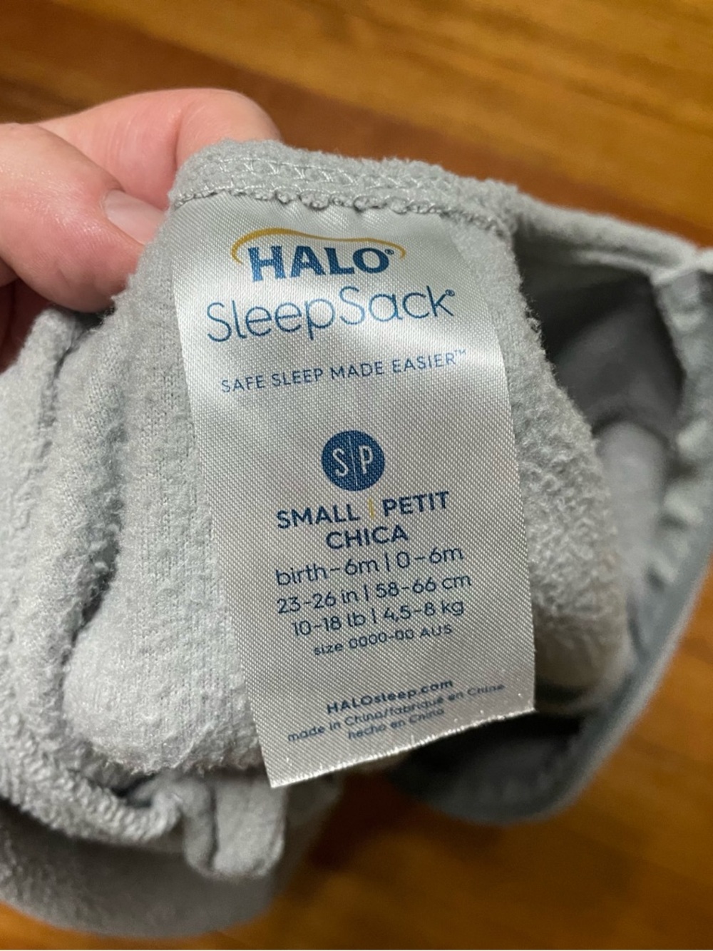 Halo Gray Micro Fleece Sleep Sack Wearable Blanket Size Sm 0-6 Months 10-18 lbs - Picture 2 of 8